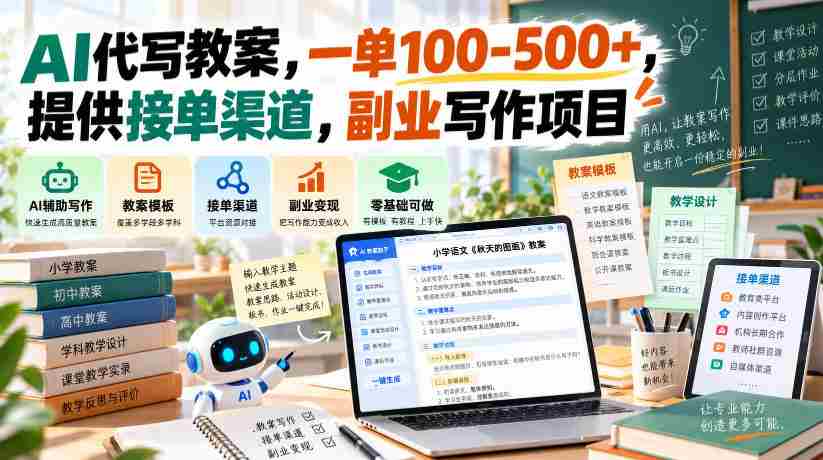 智能助教打造教学方案，单笔收益百至五百元，共享接单途径，开启兼职写作新商机-任任的小木屋 - 热点知汇