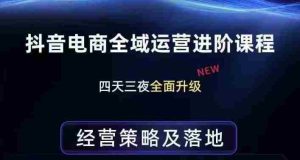 抖音电商全域运营进阶课程,经营策略及落地,全链路拆解直击底层逻辑-任任的小木屋 - 热点知汇