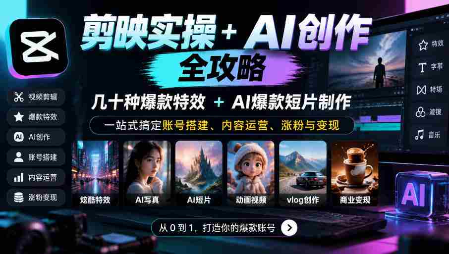 深度解锁剪映AI神技：数十款爆款特效+AI短视频秘籍，全方位助你账号起飞、运营得心应手、粉丝倍增、盈利无忧-任任的小木屋 - 热点知汇