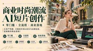 AI赋能时尚商业短片:零基础入手,全流程指导,助力商业成功,涵盖素材构建、镜头设计、AI音乐制作及后期制作,一站式教你实现商业价值!-任任的小木屋 - 热点知汇