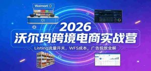 2026沃尔玛跨境电商实战营：Listing流量开关，WFS成本，广告投放全解-任任的小木屋 - 热点知汇