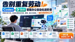 智能办公新篇章：Codex+Skill自动化课程助你摆脱繁琐，AI实习生轻松搞定文案、表格、演示文稿，一键实现高效工作流-任任的小木屋 - 热点知汇
