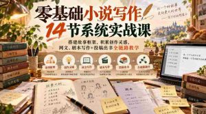 从零起步，14堂小说创作实战课程，构建故事骨架，激发创作潜能，涵盖网络文学与剧本创作，全程指导投稿与出版之路-任任的小木屋 - 热点知汇