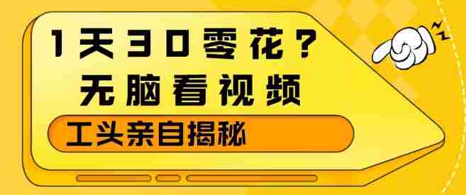 1天30零花?无脑看视频,大佬亲自揭秘-任任的小木屋 - 热点知汇