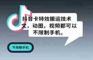 抖音卡特效搬运技术，图文，动图，视频都可以，不限制手机-任任的小木屋 - 热点知汇