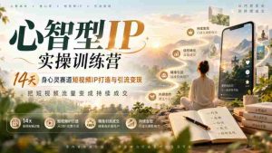 14天身心提升短视频IP塑造之旅:心智IP实操营,短视频流量变现攻略-任任的小木屋 - 热点知汇