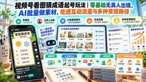图说成语挑战来袭:零门槛视频号运营,AI赋能轻松制胜,解锁互动流量新玩法-任任的小木屋 - 热点知汇
