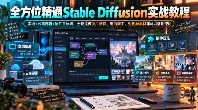 深度解析Stable Diffusion全攻略：本地与云端部署，插件技巧一网打尽，图片创作到短视频制作，实用技能全掌握-任任的小木屋 - 热点知汇