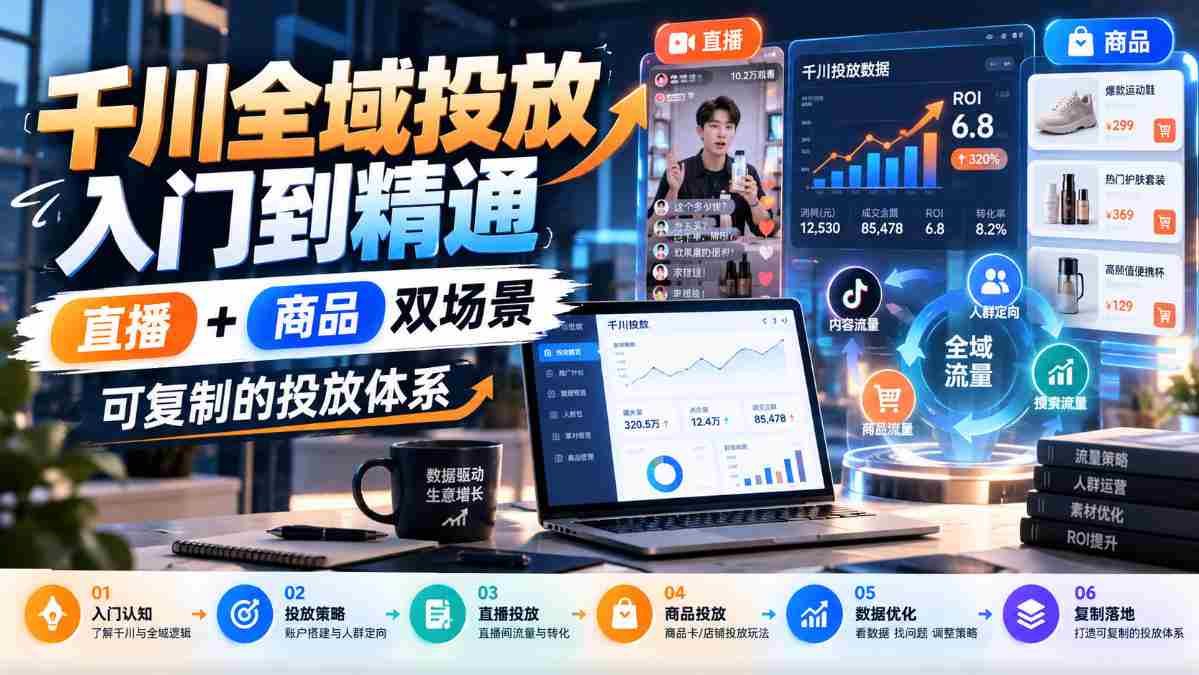 千川全域投放入门到精通,直播+商品双场景,可复制的投放体系-任任的小木屋 - 热点知汇