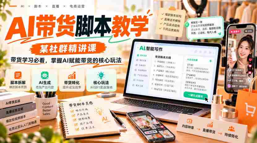AI带货脚本教学，某社群精讲课，带货学习必看，掌握AI赋能带货的核心玩法-任任的小木屋 - 热点知汇