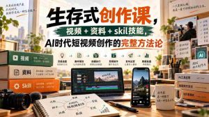 生存式创作课，视频+资料+skil技能，ai时代短视频创作的完整方法论-任任的小木屋 - 热点知汇