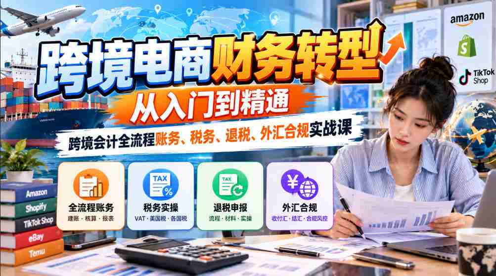 深入解析跨境电商财务升级：新手至高手的跨越之旅——全方位跨境会计实务课程，涵盖账务、税务、退税与外汇合规-任任的小木屋 - 热点知汇
