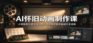 AI怀旧动画制作课:人物场景分镜生成,图片转视频修复剪辑成片全流程-任任的小木屋 - 热点知汇