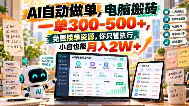 揭秘：AI智能操作，电脑轻松赚取300-500+，海量免费任务任你选，执行即可月入2W+！-任任的小木屋 - 热点知汇