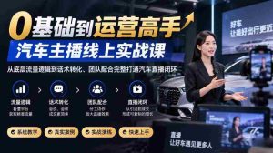 从零起步至直播达人，汽车领域实战教程，深度解析流量原理与话术技巧，全方位构建汽车直播生态圈-任任的小木屋 - 热点知汇