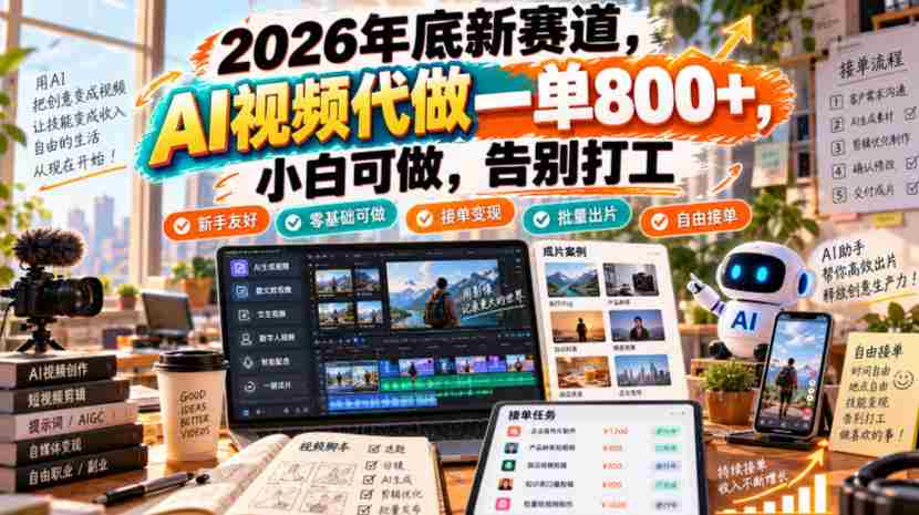 2026年末新机遇,AI视频创作轻松起步,单次收益高达800+,新手也可胜任,摆脱传统职场束缚-任任的小木屋 - 热点知汇