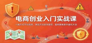 电商创业入门实战课:入局方式平台选择,测品方法发货管控,盈利算账新手避坑大全-任任的小木屋 - 热点知汇