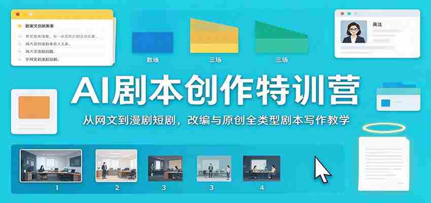 AI剧本创作特训营：从网文到漫剧短剧，改编与原创全类型剧本写作教学-任任的小木屋 - 热点知汇