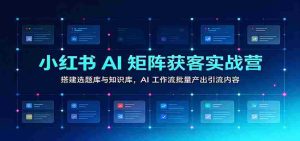 小红书AI矩阵获客实战营:搭建选题库与知识库,AI工作流批量产出引流内容-任任的小木屋 - 热点知汇