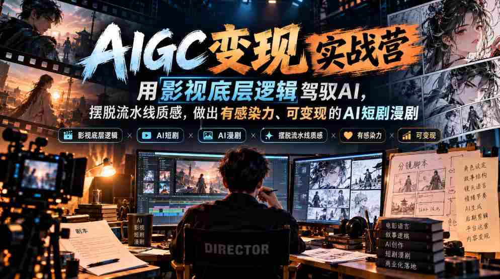 AI影视实战营：深入影视内核，掌控AI技术，打造富有感染力、价值变现的短片与漫画-任任的小木屋 - 热点知汇