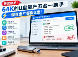 独家发布!64K容量U盘批量生产,五合一检测助手,轻松识别扩容假货!-任任的小木屋 - 热点知汇