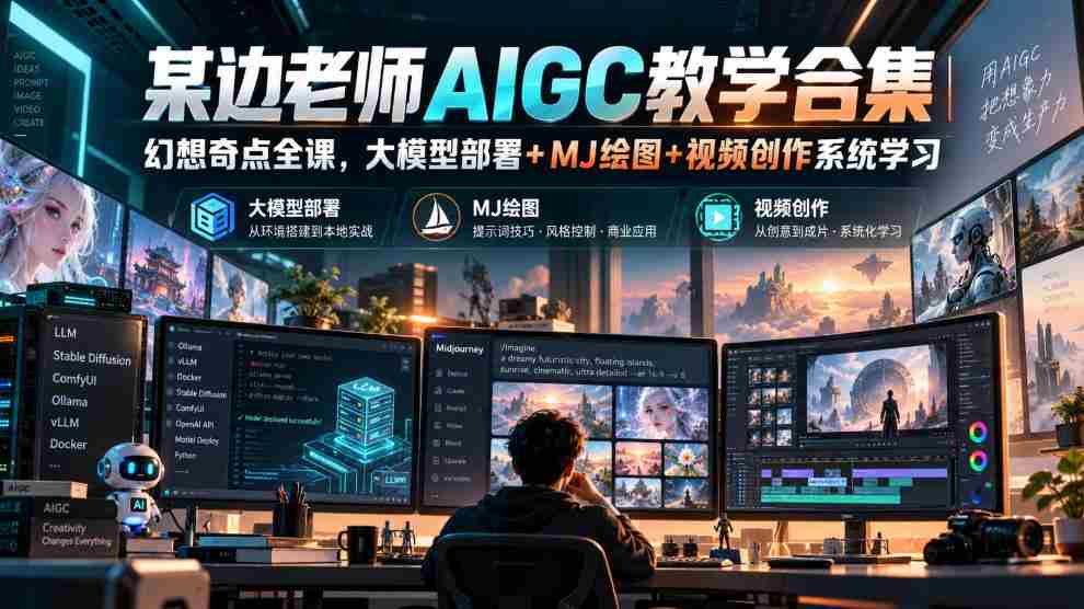 AIGC教学精华汇总：边老师带你探索幻想奇点全课程，掌握大模型部署、MJ绘图与视频创作系统-任任的小木屋 - 热点知汇