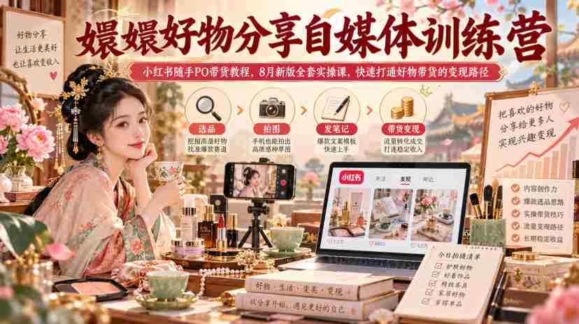 甄嬛精选好物推荐课：小红书轻松带货攻略，8月全新实操教程，助你快速实现好物变现-任任的小木屋 - 热点知汇