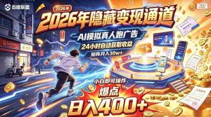 2026年告别自媒体苦战,解锁神秘盈利途径,AI技术打造真人广告自动运行,新手轻松上手,日赚400不是梦,矩阵式经营月入30万+大揭秘!-任任的小木屋 - 热点知汇