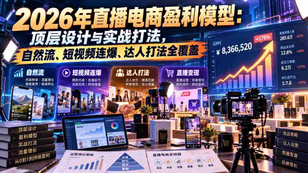 2026直播电商盈利新策略:揭秘高端布局与实战攻略,全渠道流量、短视频爆发、网红策略一网打尽-任任的小木屋 - 热点知汇