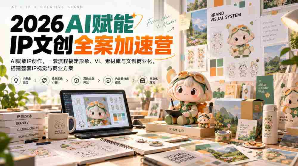 2026年AI助力IP文创全案加速培训,一揽子方案助力IP创意生成,全面打造形象、品牌视觉、素材库及文创商业化,构建完整IP视觉及商业体系-任任的小木屋 - 热点知汇