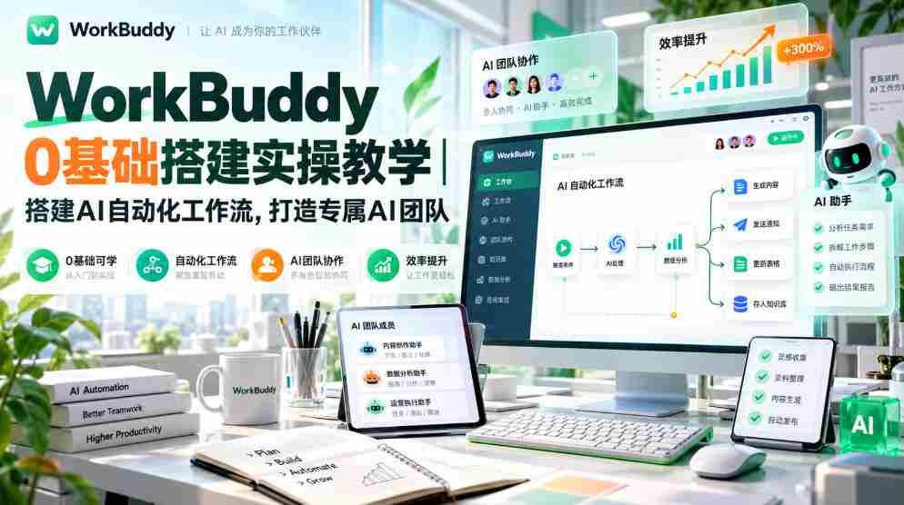 轻松掌握WorkBuddy零基础教程:构建AI自动化工作流程,打造个性化智能团队-任任的小木屋 - 热点知汇