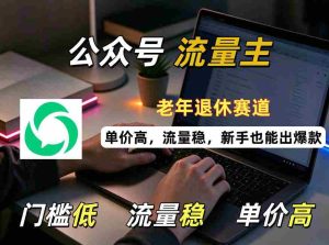 退休人士公众号流量金矿:低门槛,高收益,爆款易成,新手不容错过!-任任的小木屋 - 热点知汇