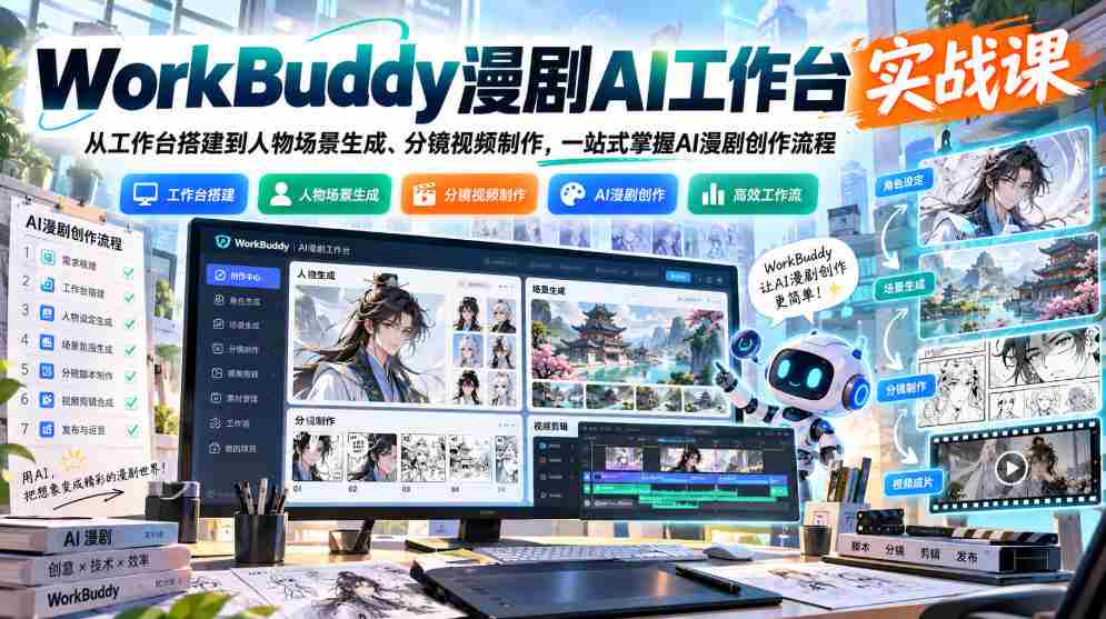 WorkBuddy AI漫剧制作大师班：从搭建工作台到分镜视频，全流程AI漫剧创作攻略-任任的小木屋 - 热点知汇