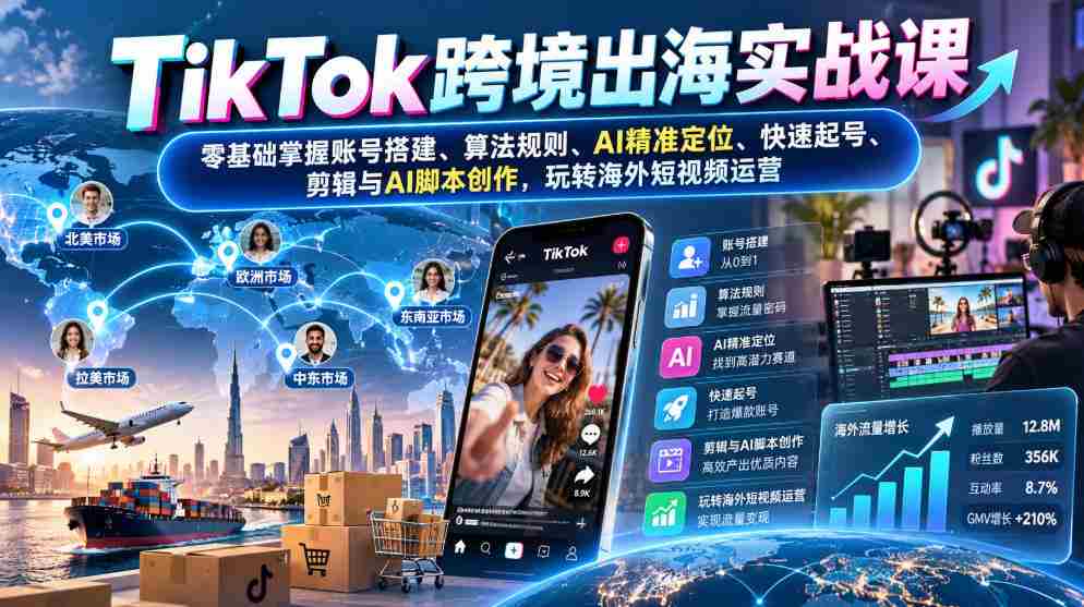 短视频跨境攻略:从零开始,解锁TikTok账号运营、算法精通、AI智能定位、高效起号技巧、剪辑与AI脚本制作,轻松驾驭国际短视频市场-任任的小木屋 - 热点知汇