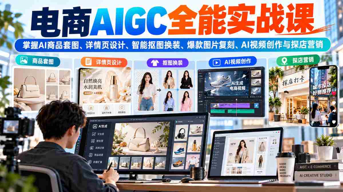 AI赋能电商全链路:解锁商品图片、详情页制作、智能换装、爆款复制及视频营销技巧-任任的小木屋 - 热点知汇