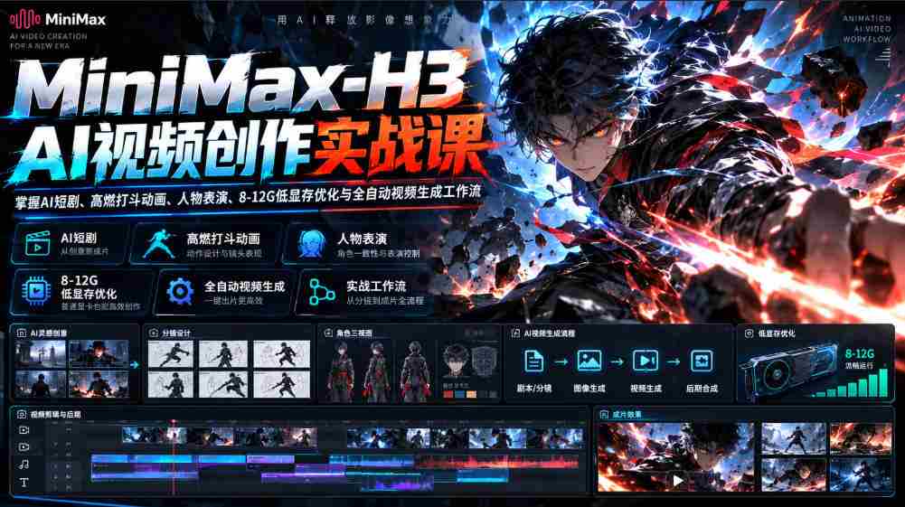 探索MiniMax-H3 AI视频制作奥秘:轻松驾驭短剧、燃情打斗、人物演绎,解锁8-12G低显存高效工作流-任任的小木屋 - 热点知汇