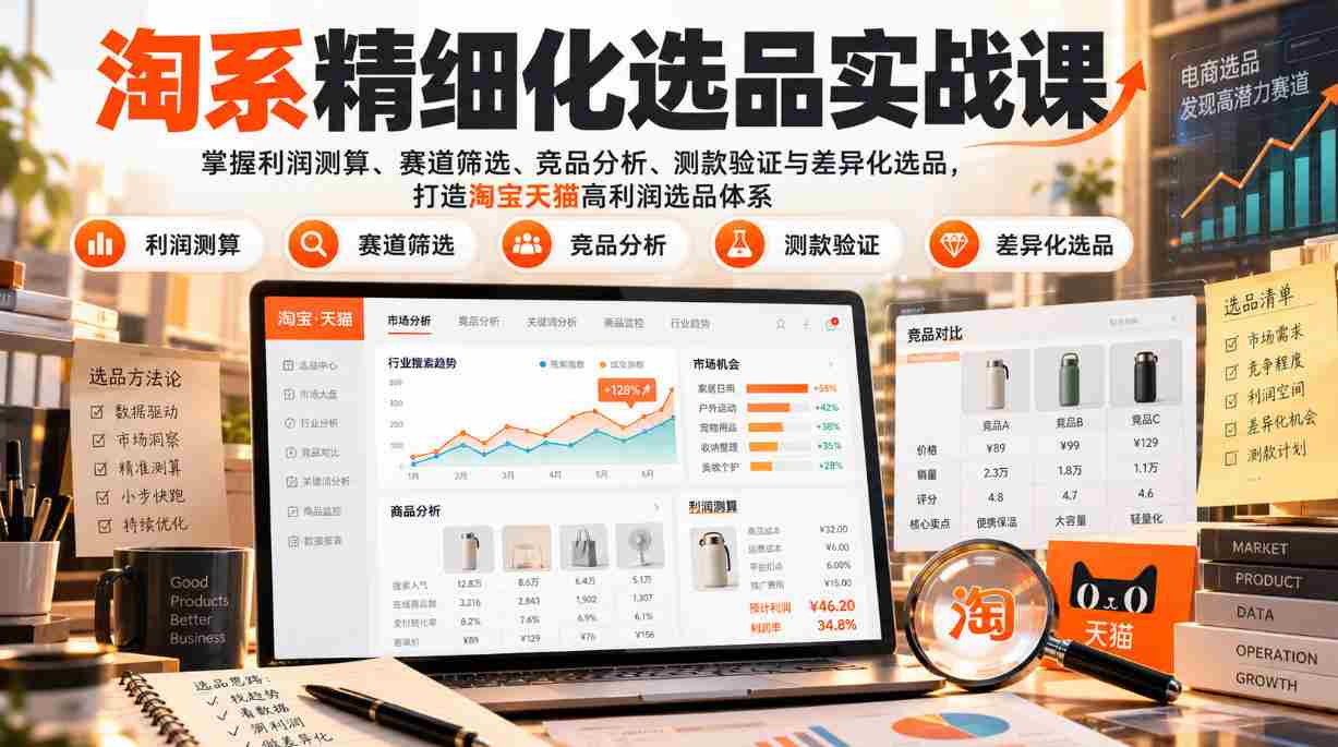 实战解析：打造电商货架选品高招，揭秘淘宝天猫利润增长秘籍：精准测算、赛道精挑、竞品洞察、测款技巧与独到选品策略-任任的小木屋 - 热点知汇