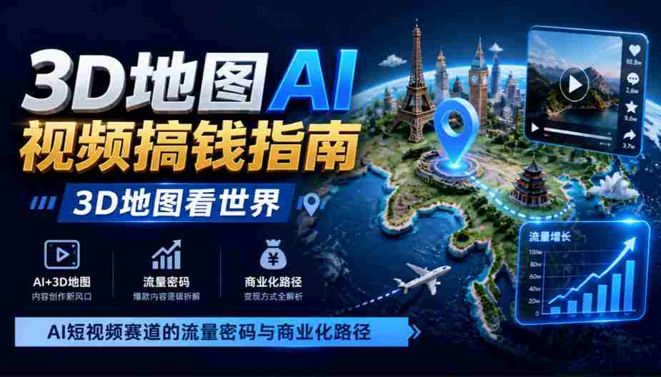 3D地图AI视频搞钱指南,3D地图看世界,AI短视频赛道的流量密码与商业化路径【文档】-任任的小木屋 - 热点知汇
