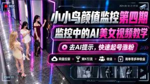 小小鸟颜值监控第四期,监控中的AI美女视频教学,去AI提示,快速起号涨粉,网盘拉新+商K引流+收徒+商单等多种收益-任任的小木屋 - 热点知汇