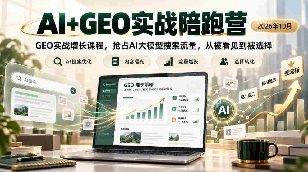 2026年10月,AI与GEO实战训练营开启,聚焦GEO实战增长策略,夺取AI大模型搜索流量,助您从默默无闻走向主动选择-任任的小木屋 - 热点知汇