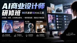 90天AI设计精英训练营,掌握10款热门工具,绘、影、三维全能,商业应用轻松上手,职场晋升副业双赢-任任的小木屋 - 热点知汇