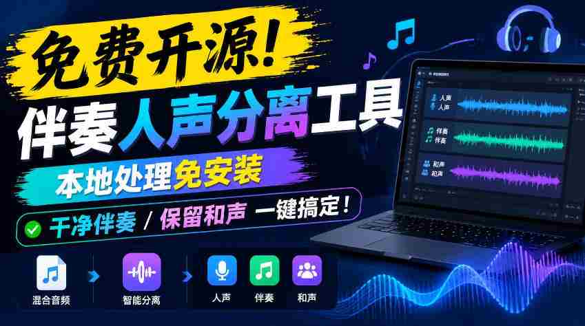 零成本解锁人声伴奏分离神器，无需安装轻松操作，纯净伴奏与和声完美保留！-任任的小木屋 - 热点知汇