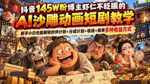 抖音百万粉丝博主揭秘:零基础轻松掌握AI沙雕动画短剧制作,解锁多种赚钱秘籍-任任的小木屋 - 热点知汇