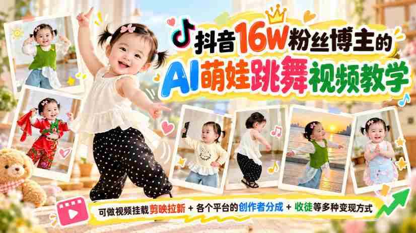 揭秘：抖音16万粉丝博主分享AI萌娃舞蹈教程，多重变现路径助力创作者增收，月入过万不是梦-任任的小木屋 - 热点知汇