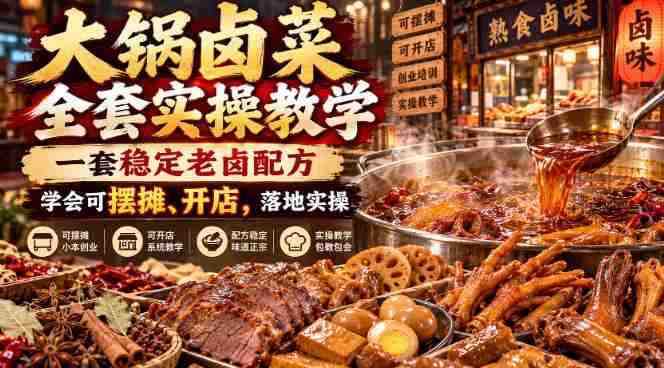 全方位大锅卤菜实战教程，独家秘制老卤配方，掌握后轻松创业，实战开店无忧-任任的小木屋 - 热点知汇