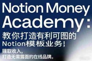 Notion Money Academy:教你打造有利可图的Notion模板业务,賺取收入,打造无需露面的在线品牌-任任的小木屋 - 热点知汇