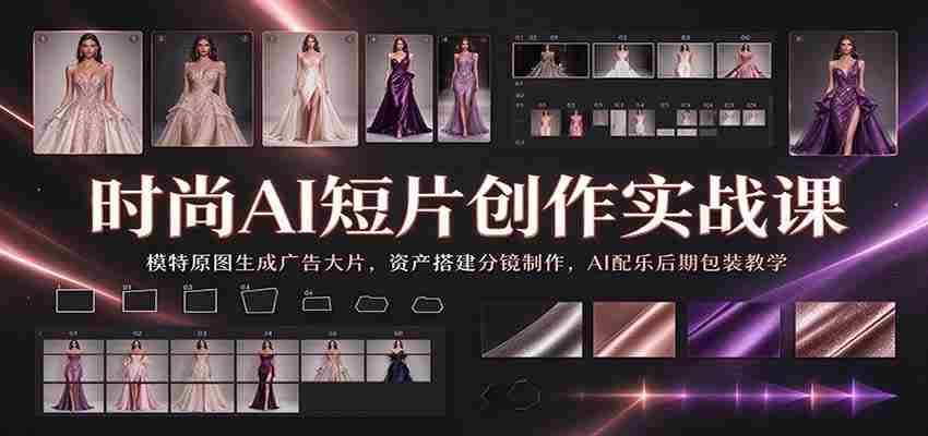 时尚AI短片创作实战课：模特原图生成广告大片，资产搭建分镜制作，AI配乐后期包装教学-任任的小木屋 - 热点知汇