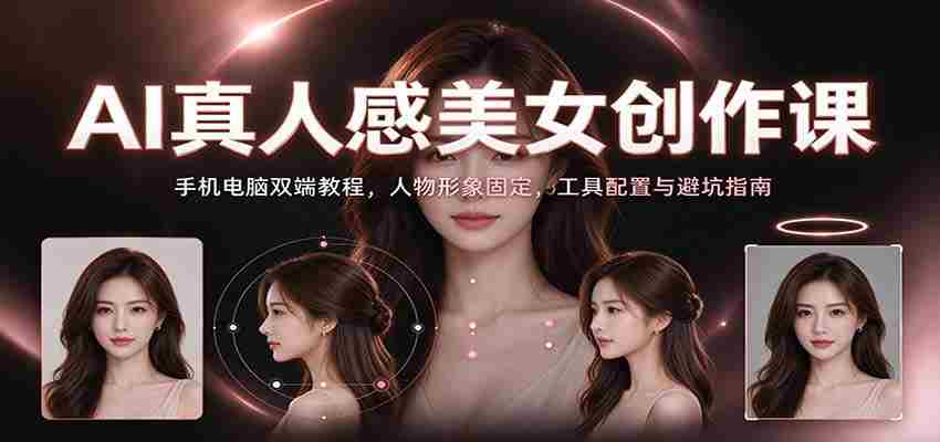 AI真人感美女创作课：手机电脑双端教程，人物形象固定，工具配置与避坑指南-任任的小木屋 - 热点知汇