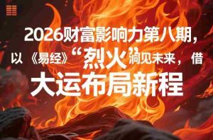 2026财富影响力第八期，以《易经》智慧洞见未来，借“离火”大运布局新程-任任的小木屋 - 热点知汇