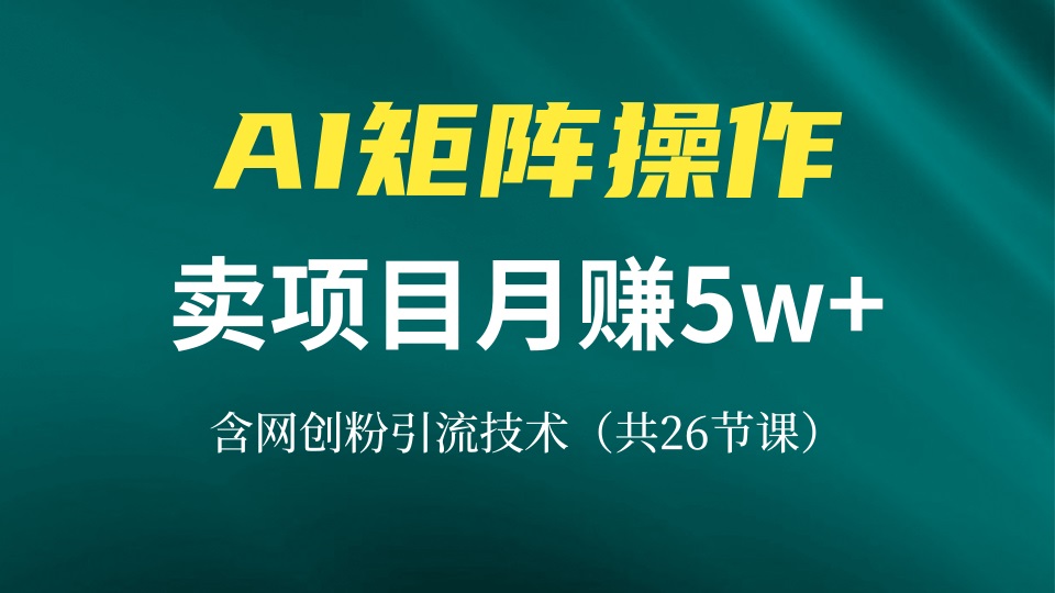 网创IP打造课，借助AI卖项目月赚5万+，含引流技术(共26节课-任任的小木屋 - 热点知汇